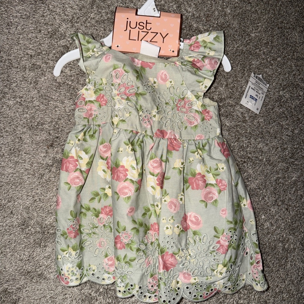 Floral Kids Dress - Pink and Green